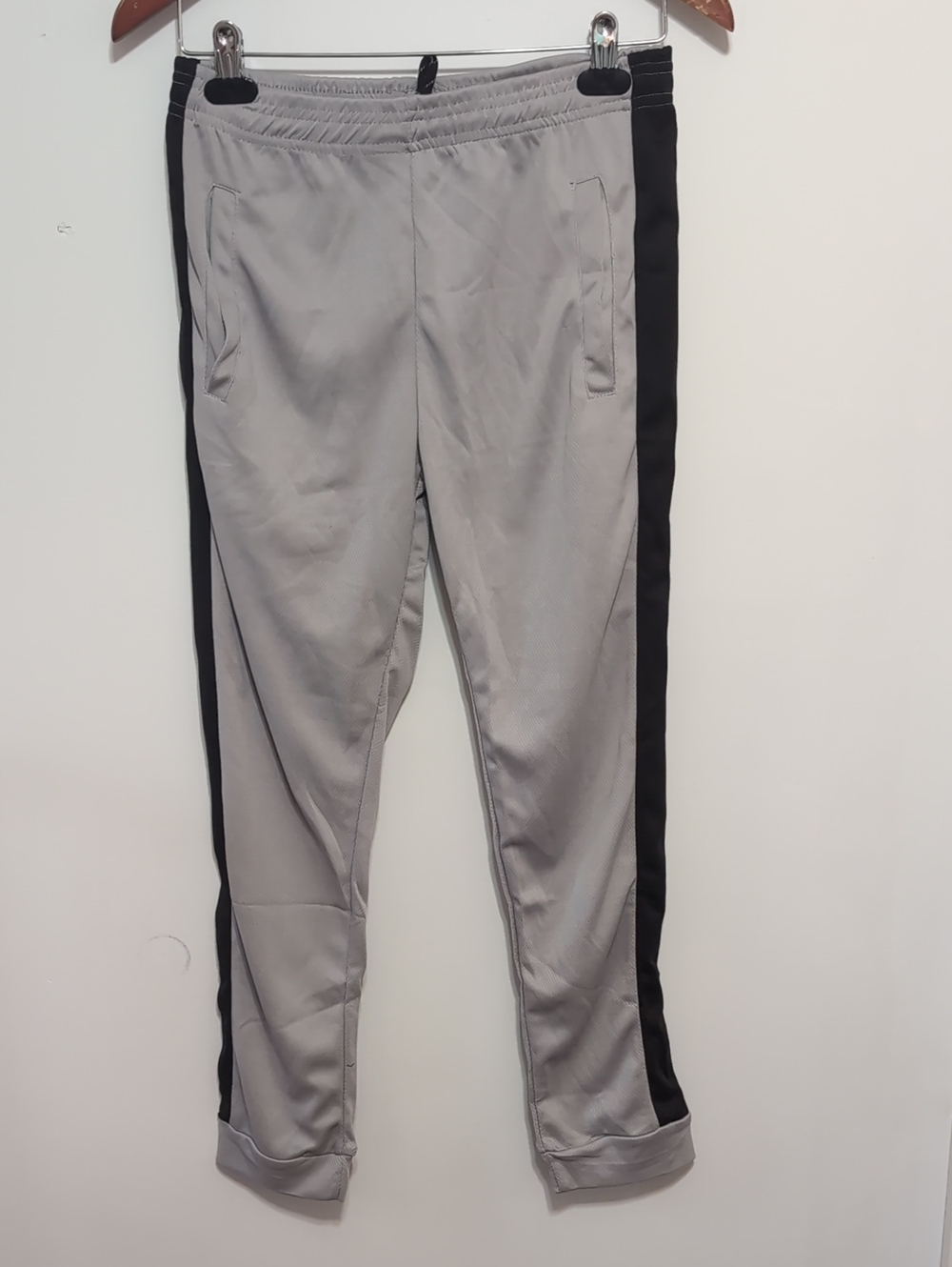 Real Essentials Grey Black Jogger Track Pants Size Boy's Large
